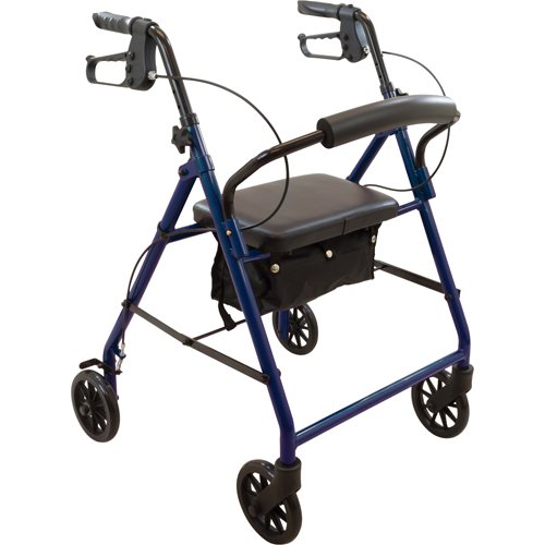 Rollator Steel 6 Wheels Blue 300 lb. Weight Cap - Best Medical Supplies Online