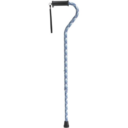 Offset Cane with Gel Grip Plaid - Best Medical Supplies Online