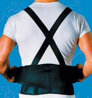 9 Back Belts With Suspenders Black Sportaid(Med-Lge)