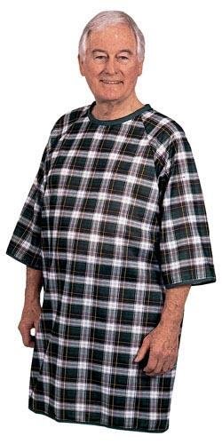 Thermagown Patient Gown Blue/Green Plaid