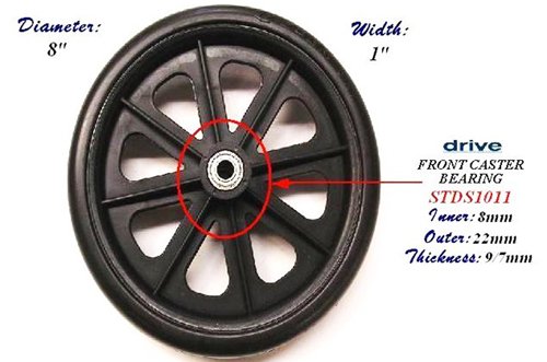 Front Caster 8 Polywog 1/ea