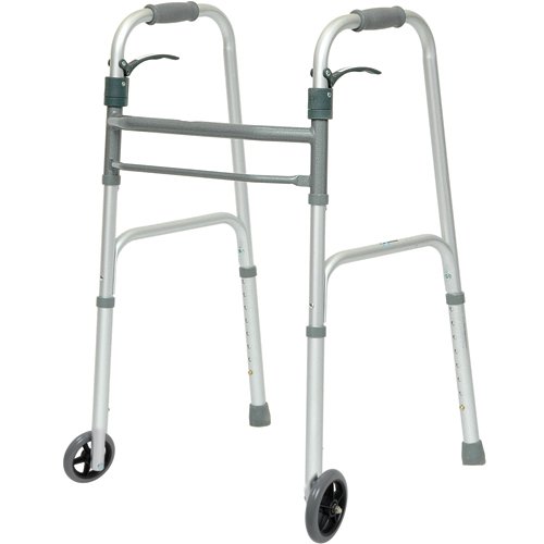 Folding Walker Trigger Release w/ 5 Wheels Junior - Best Medical Supplies Online