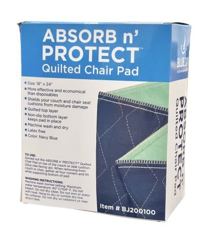 Reusable Absorbent Chair Pad 18 x 24 Pk/2 by Blue Jay - Best Medical Supplies Online