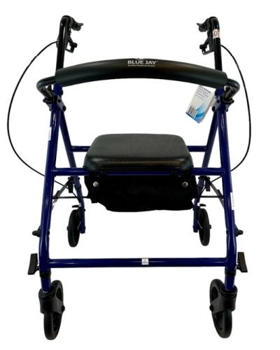 ROLL WITH ME Steel Rollator w/6 Wheels K/D Blue Case/2 - Best Medical Supplies Online